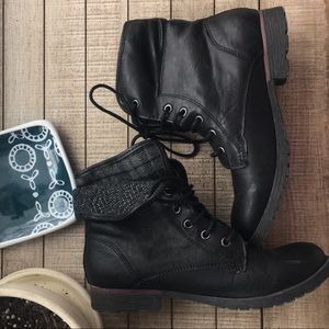 Rock & Candy black combat boots